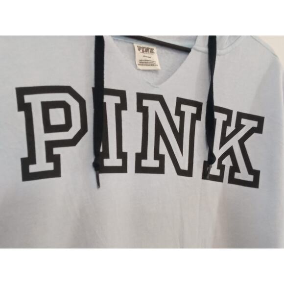 PINK by VICTORIA SECRET Women's Hooded Sweatshirt Light Blue Size M - Picture 6 of 13